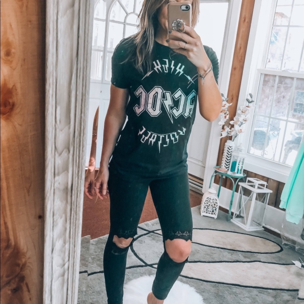 Unforgettable Lace Knee Cut Out Leggings